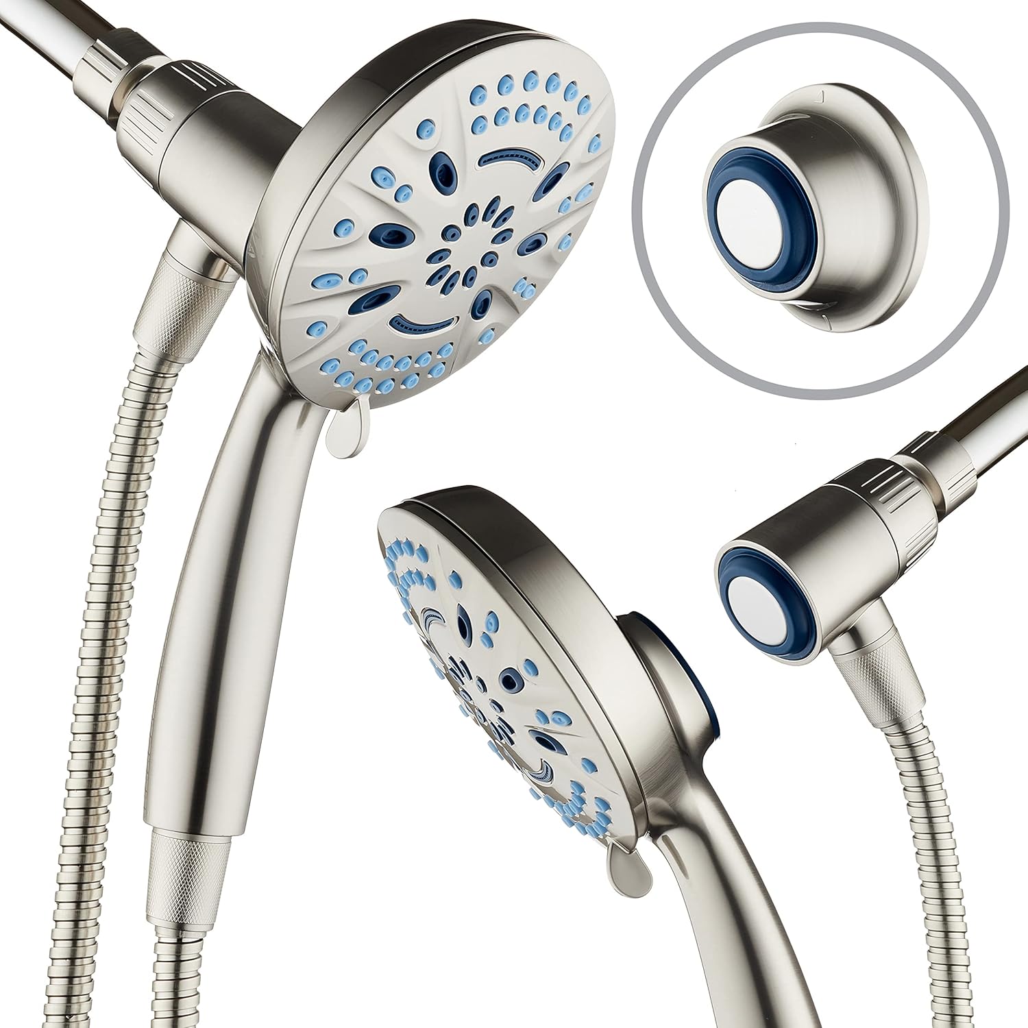 Magneton® 8-setting 5" Face Hand Shower with 2-way High/Low Magnetic Docking