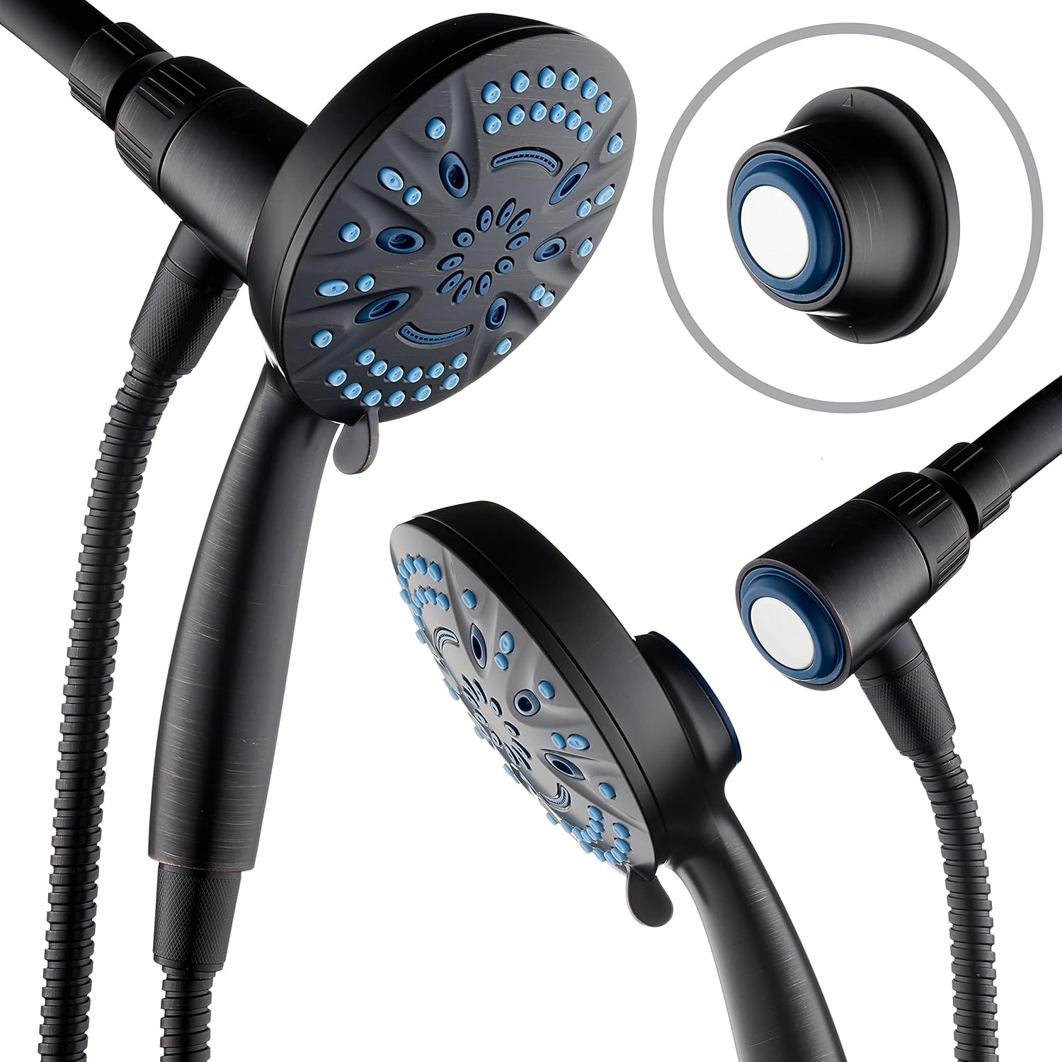 Magneton® 8-setting 5" Face Hand Shower with 2-way High/Low Magnetic Docking