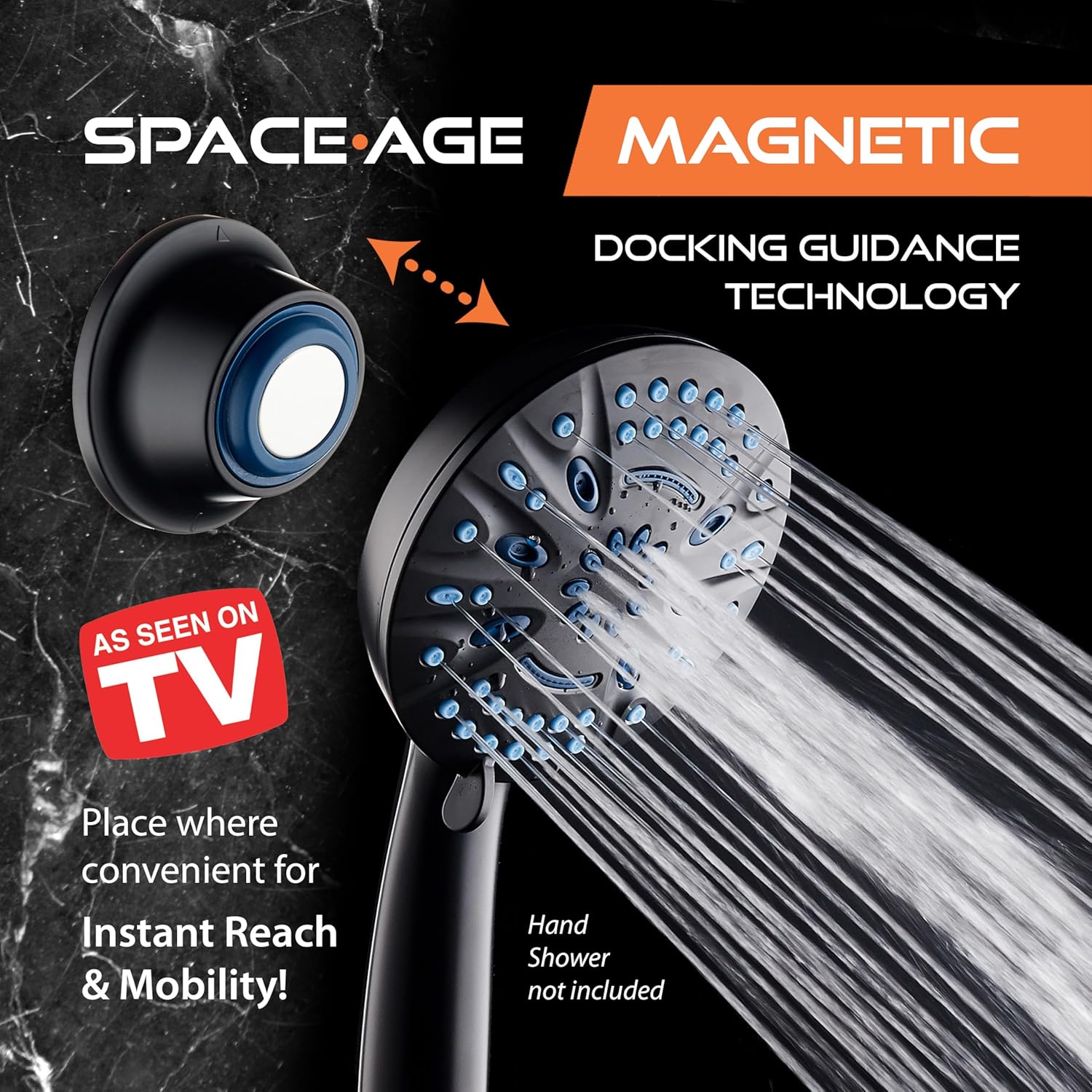 Instant Mount Go-Anywhere Magnetic Docking Wall Bracket for Magneton® Hand Showers & Combos