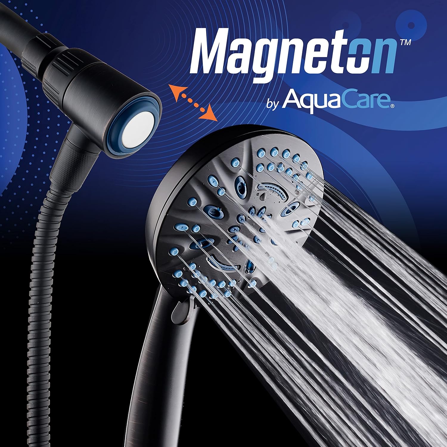 Magneton® 8-setting 5" Face Hand Shower with 2-way High/Low Magnetic Docking