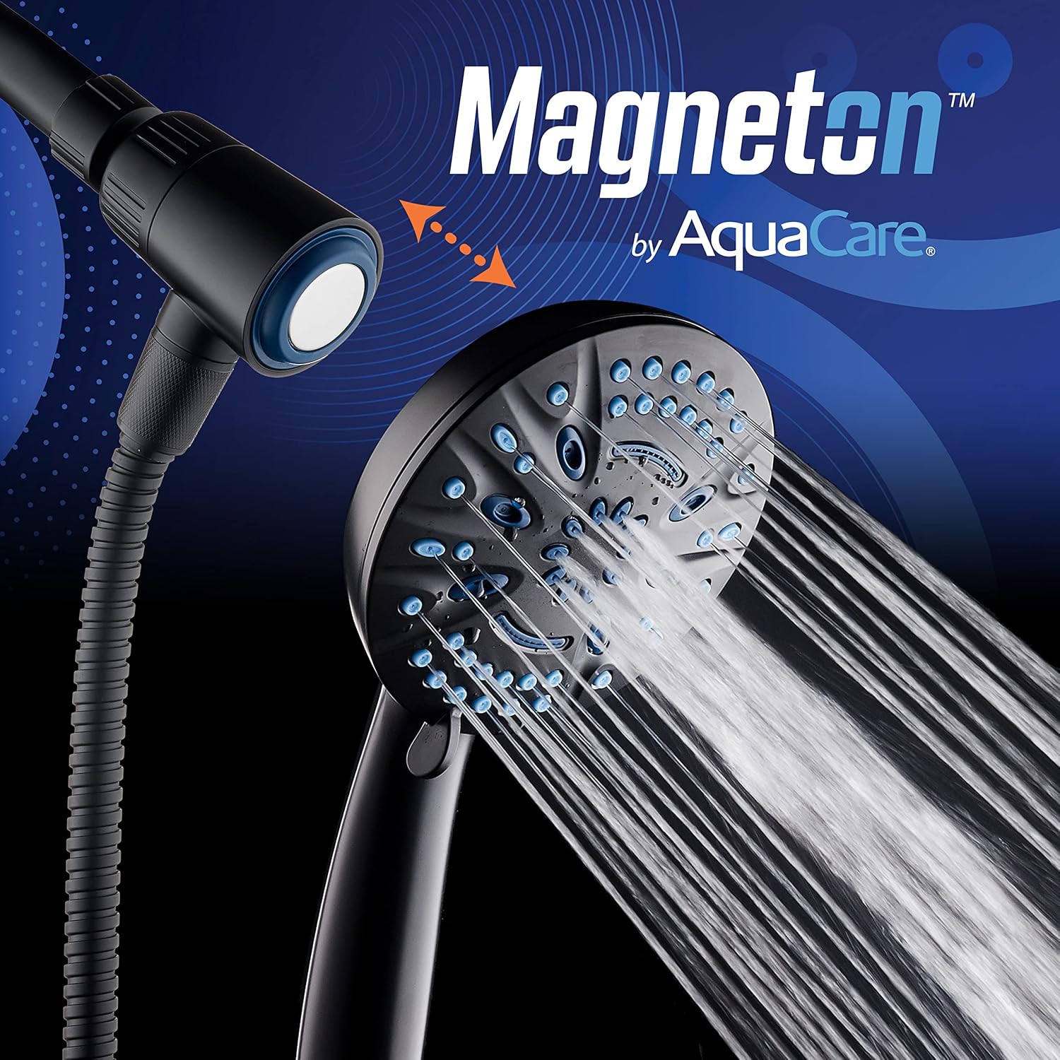 Magneton® 8-setting 5" Face Hand Shower with 2-way High/Low Magnetic Docking