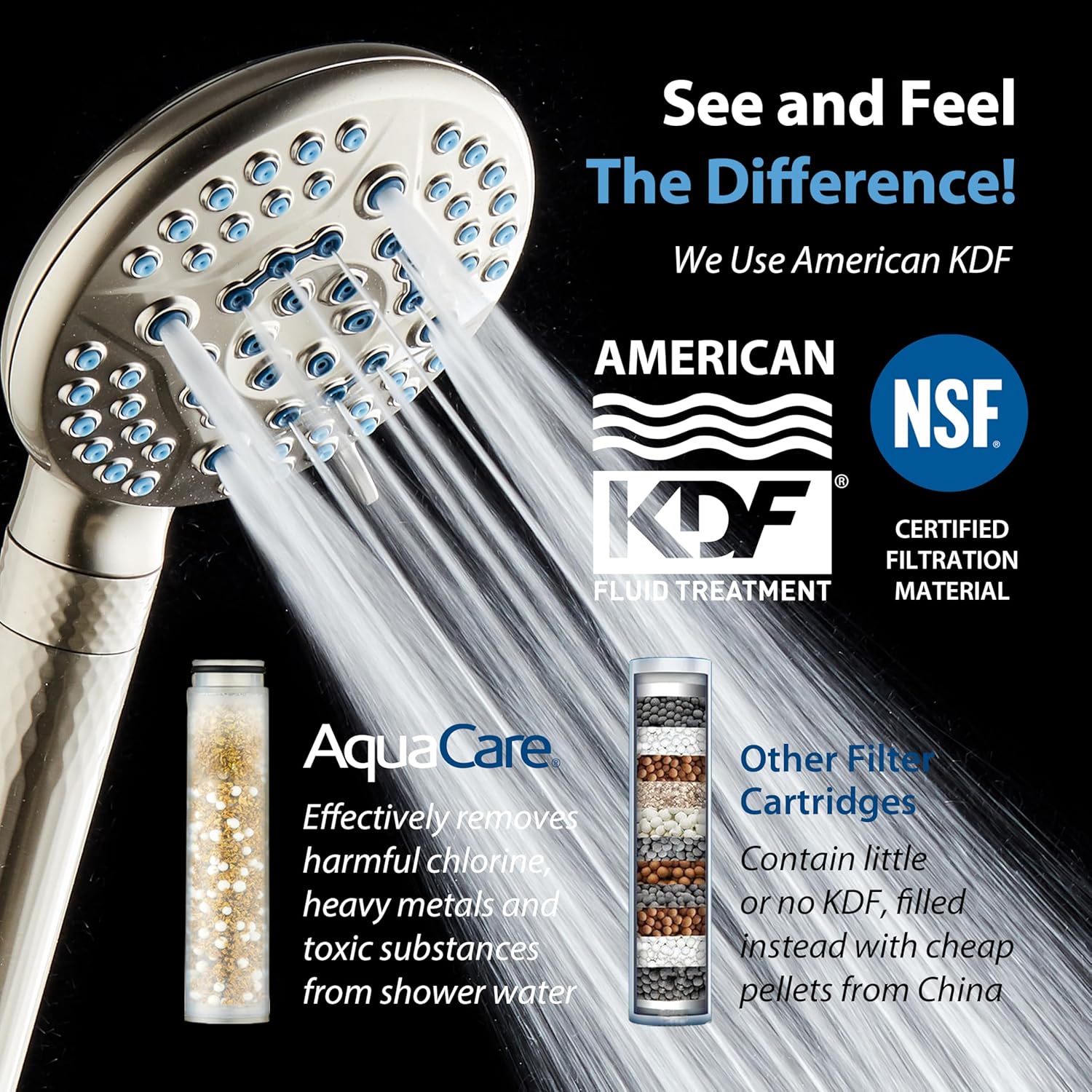 4X Series All-in-One 10-setting Hand Shower with Shower Filter, 2-mode Power Wash & Water Pressure Control