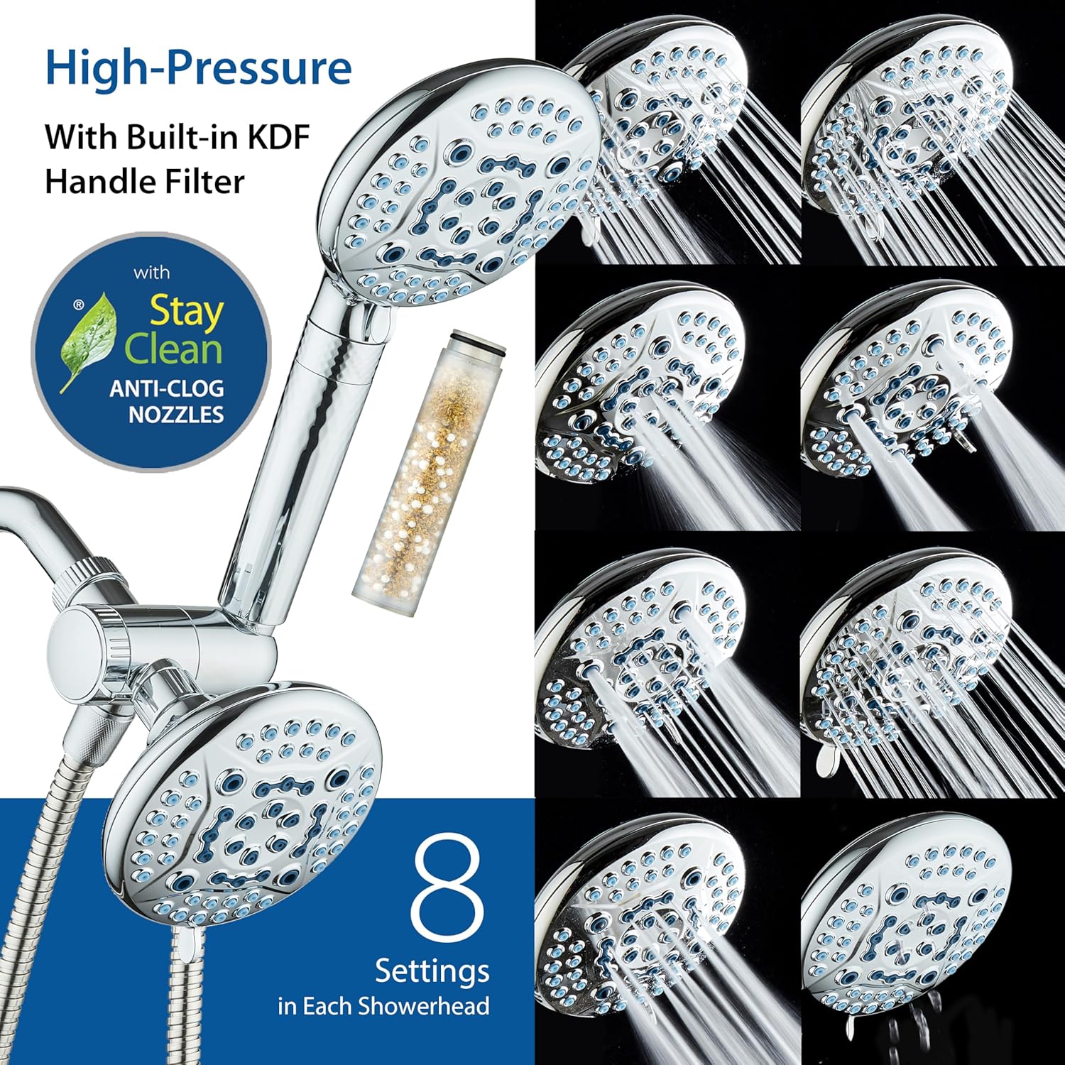 4X All-in-One 82-setting 4-way Twin Combo with Shower Filter & 2-mode Power Wash