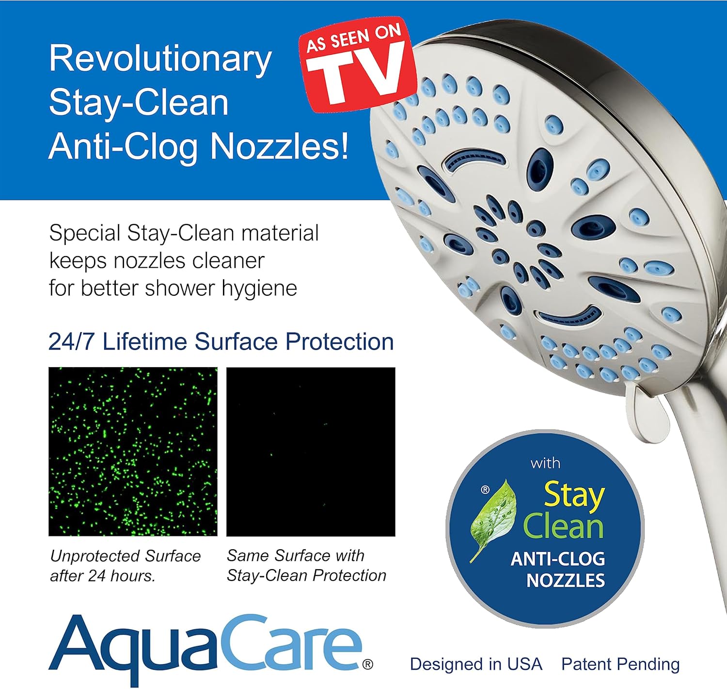 Magneton® 8-setting 5" Face Hand Shower with 2-way High/Low Magnetic Docking