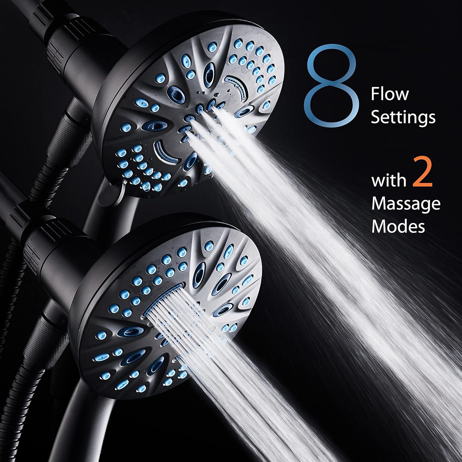 Magneton® 8-setting 5" Face Hand Shower with 2-way High/Low Magnetic Docking