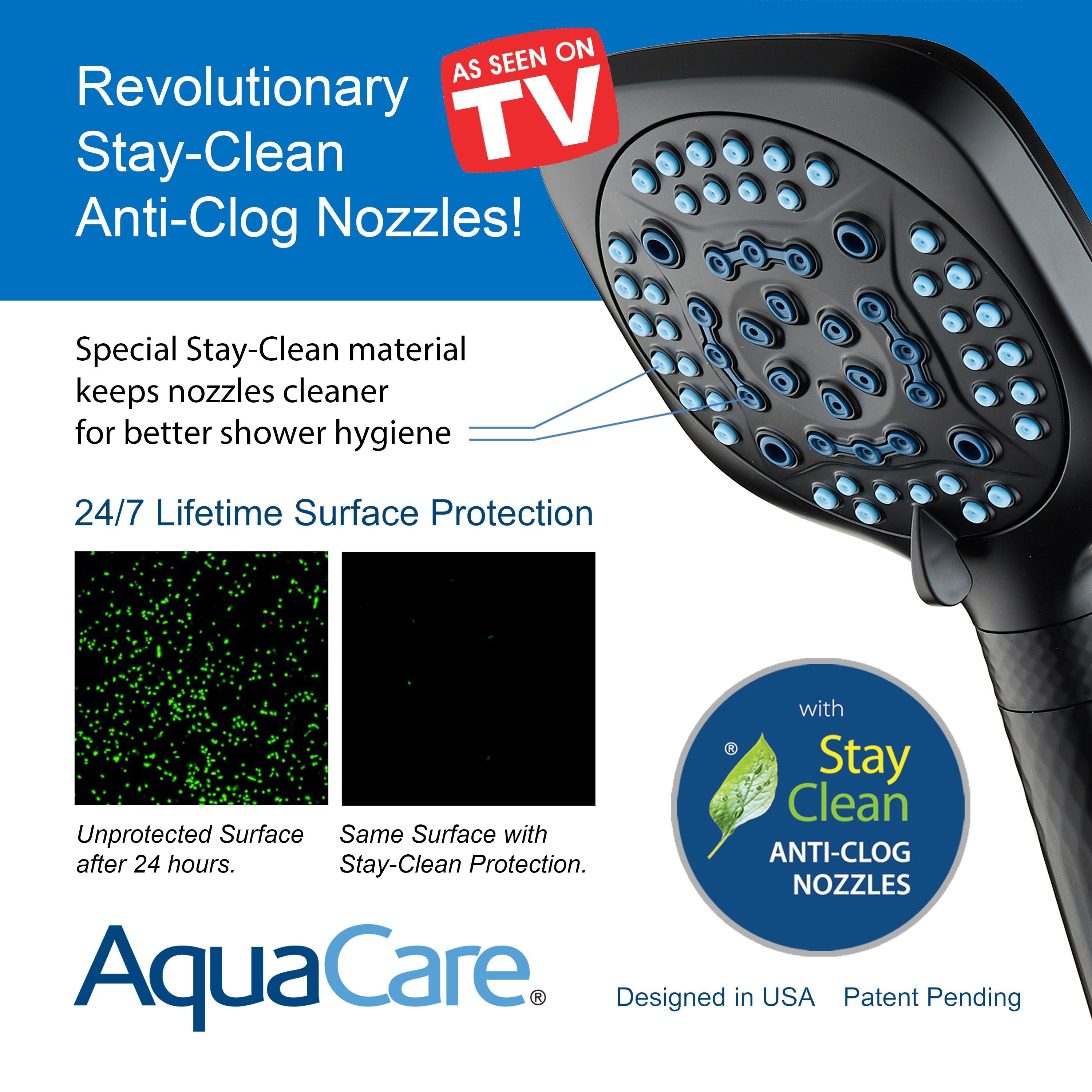 4X Series All-in-One 10-setting Hand Shower with Shower Filter, 2-mode Power Wash & Water Pressure Control, Square