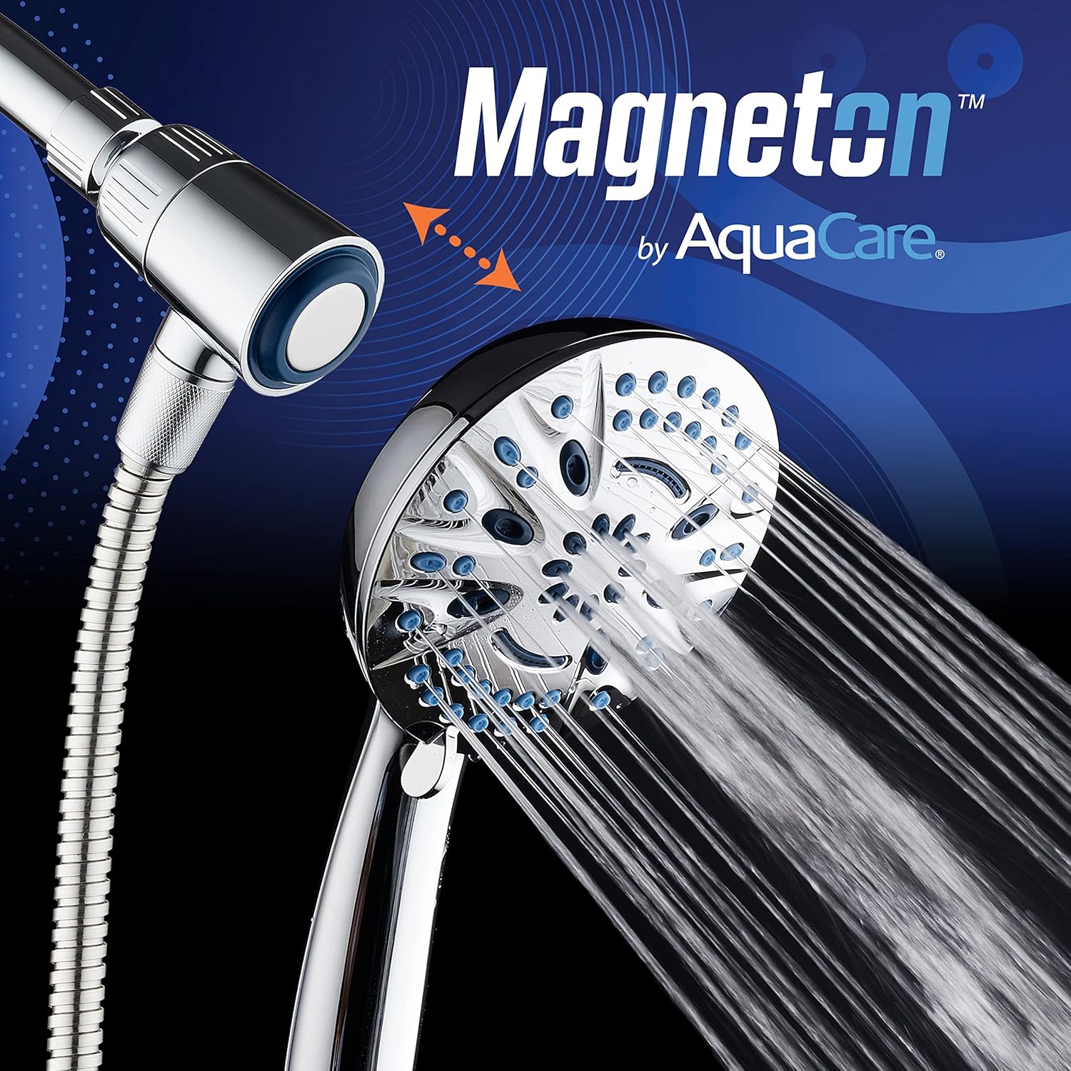 Magneton®  8-setting 5" Face Hand Shower with 2-way High/Low Magnetic Docking