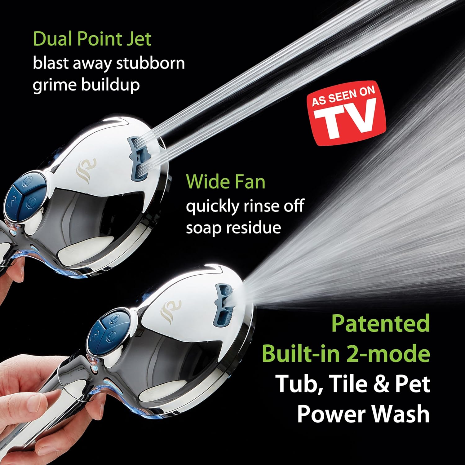 3.0 All-in-One 82-setting 4-way Rain Combo with Shower Filter & 2-mode Power Wash