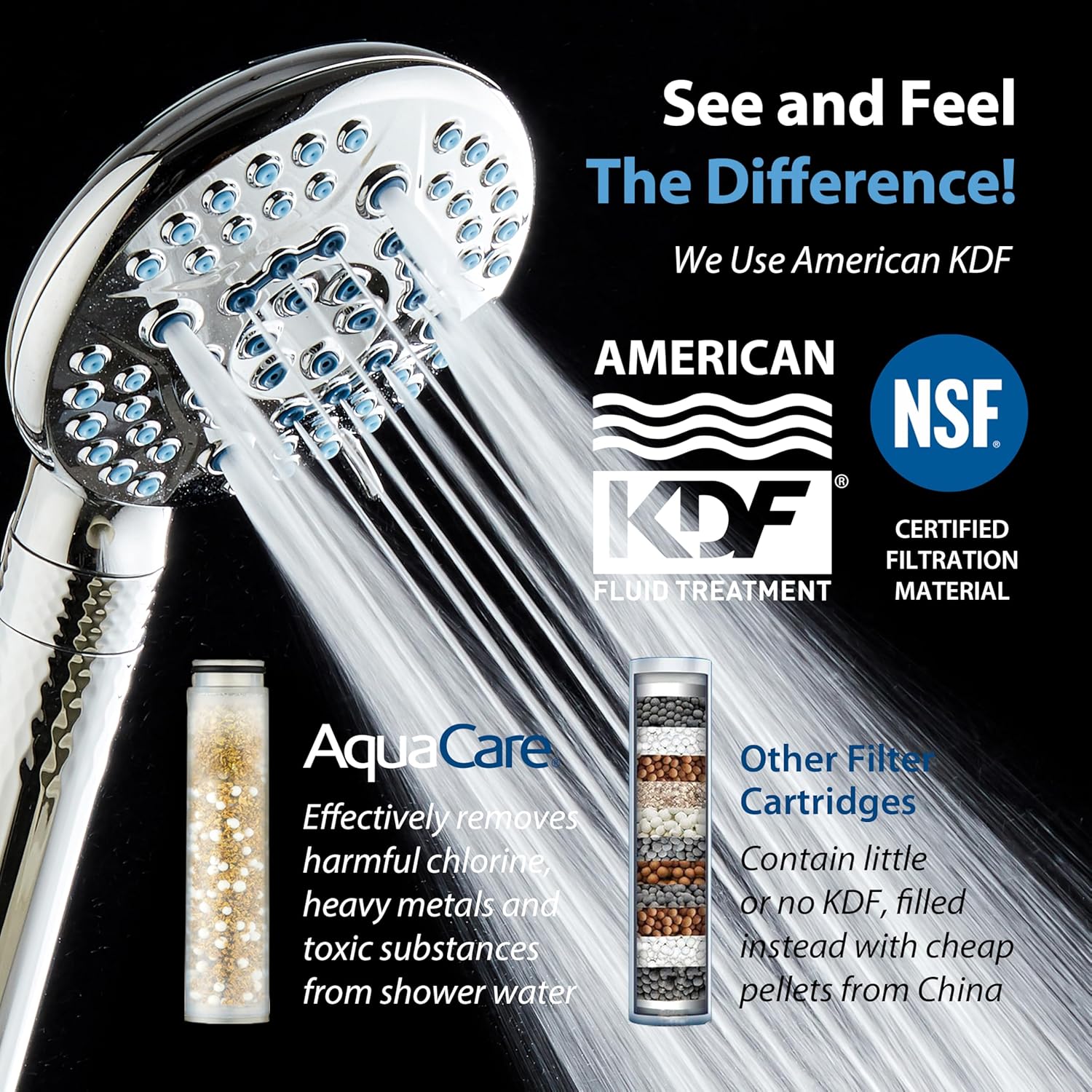 4X Series All-in-One 10-setting Hand Shower with Shower Filter, 2-mode Power Wash & Water Pressure Control