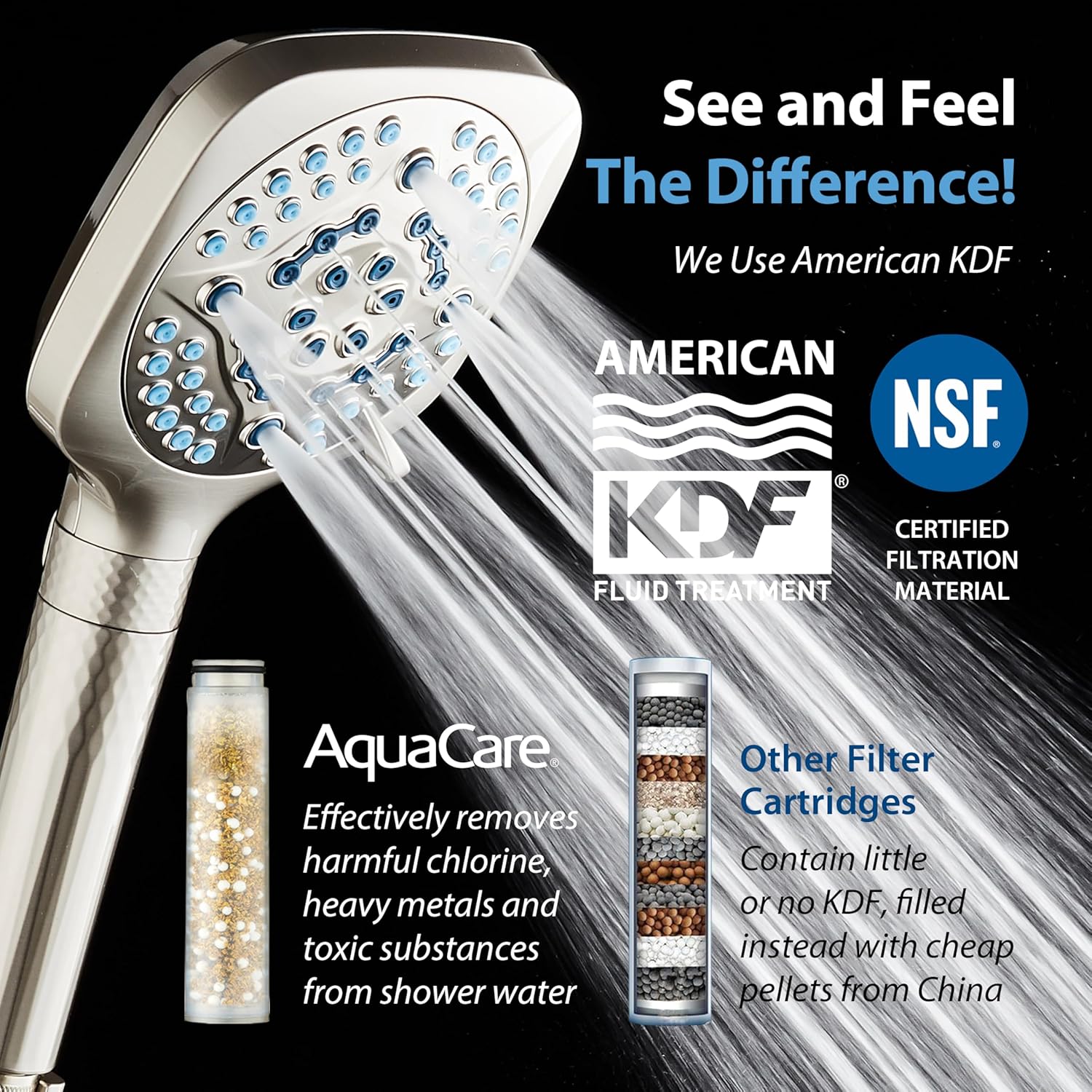 4X All-in-One 82-setting 4-way Twin Combo with Shower Filter & 2-mode Power Wash, Square