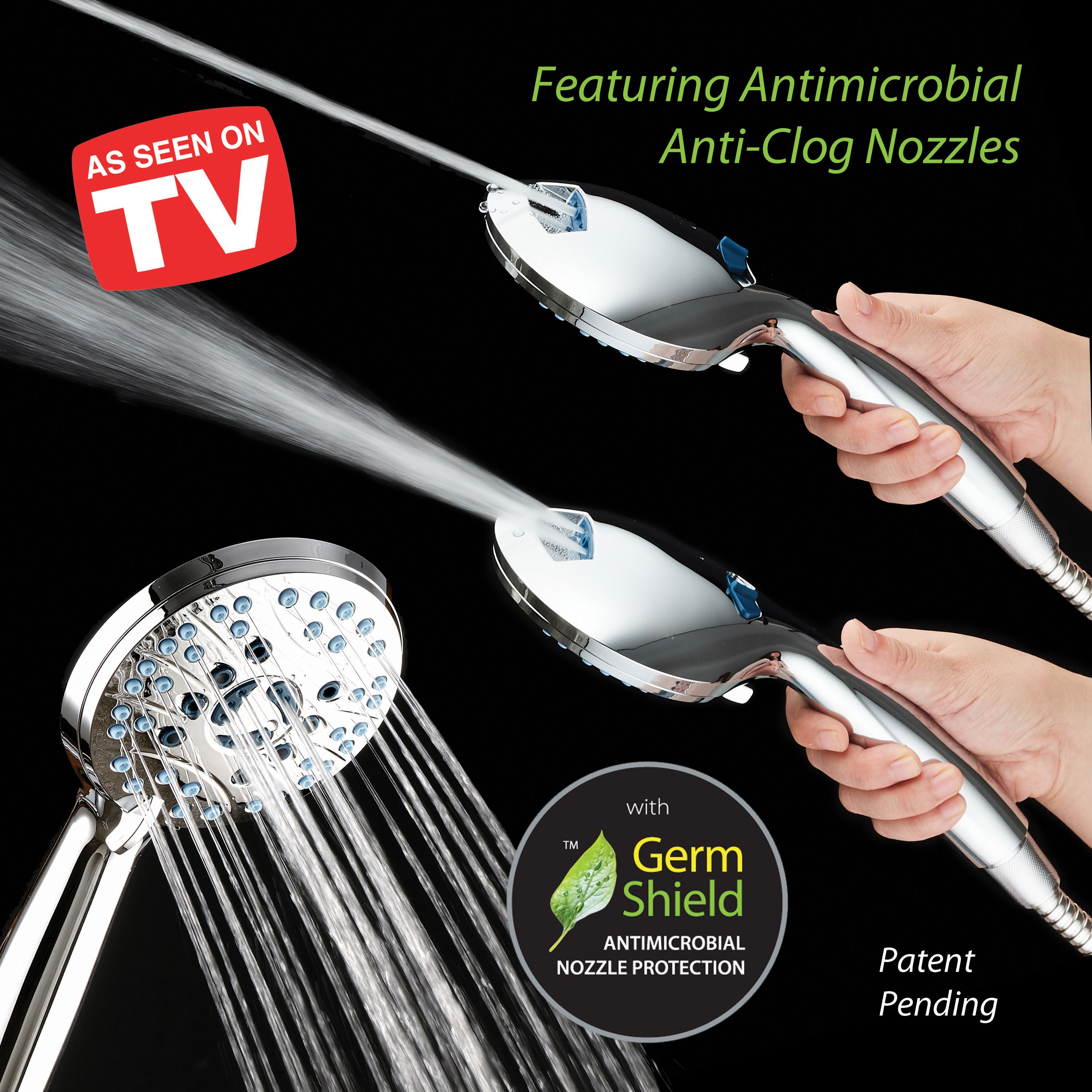 50-setting 3-way Twin Shower Combo with 2-mode Power Wash & Bonus Wall Bracket