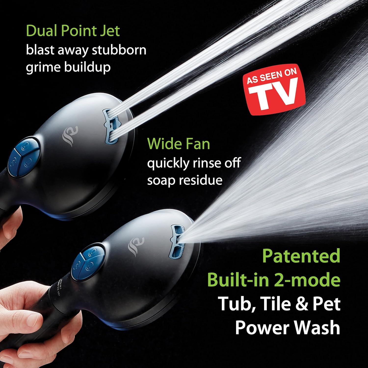 3.0 All-in-One 82-setting 4-way Rain Combo with Shower Filter & 2-mode Power Wash