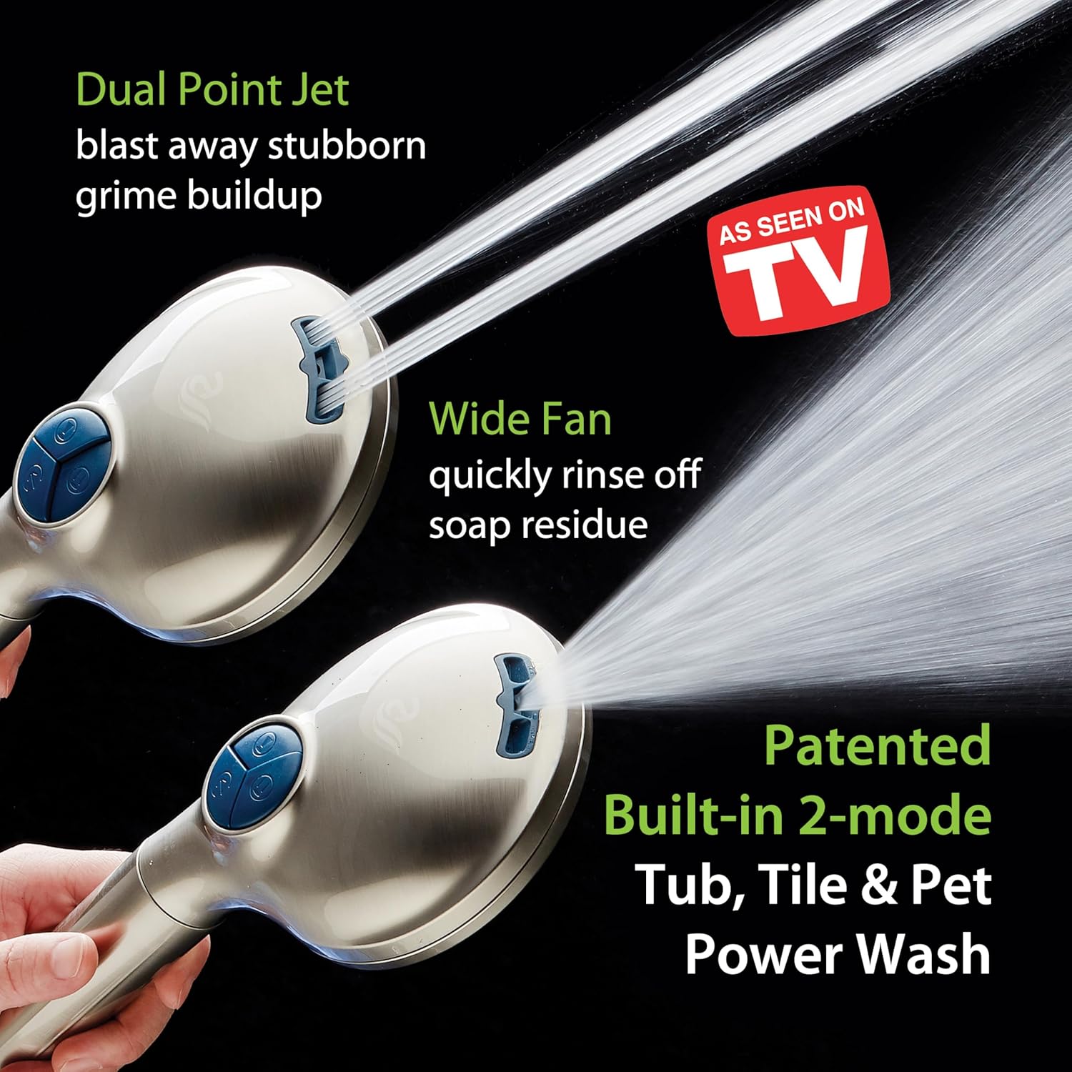 3.0 All-in-One 82-setting 4-way Rain Combo with Shower Filter & 2-mode Power Wash