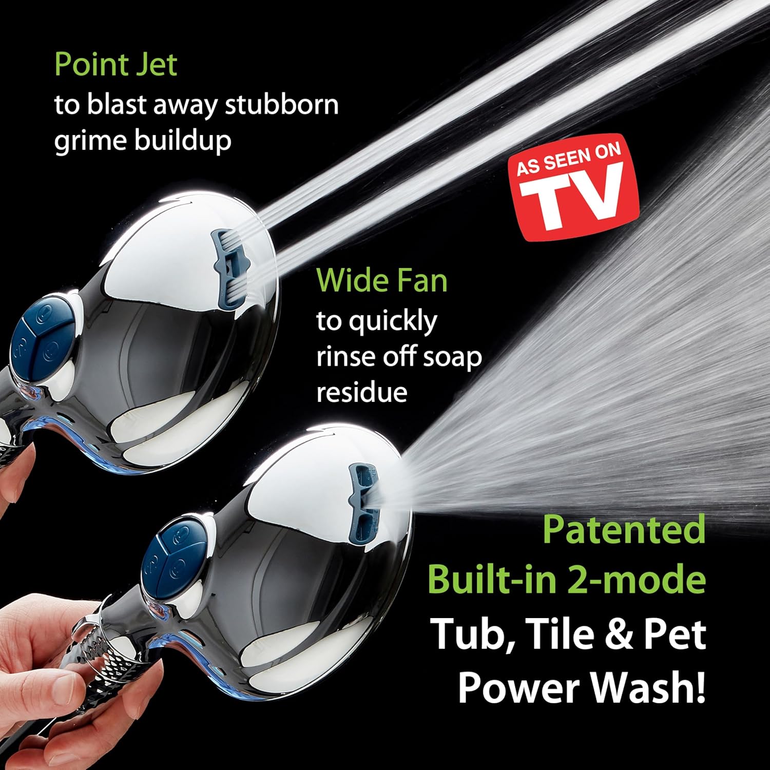 4X Series All-in-One 10-setting Hand Shower with Shower Filter, 2-mode Power Wash & Water Pressure Control