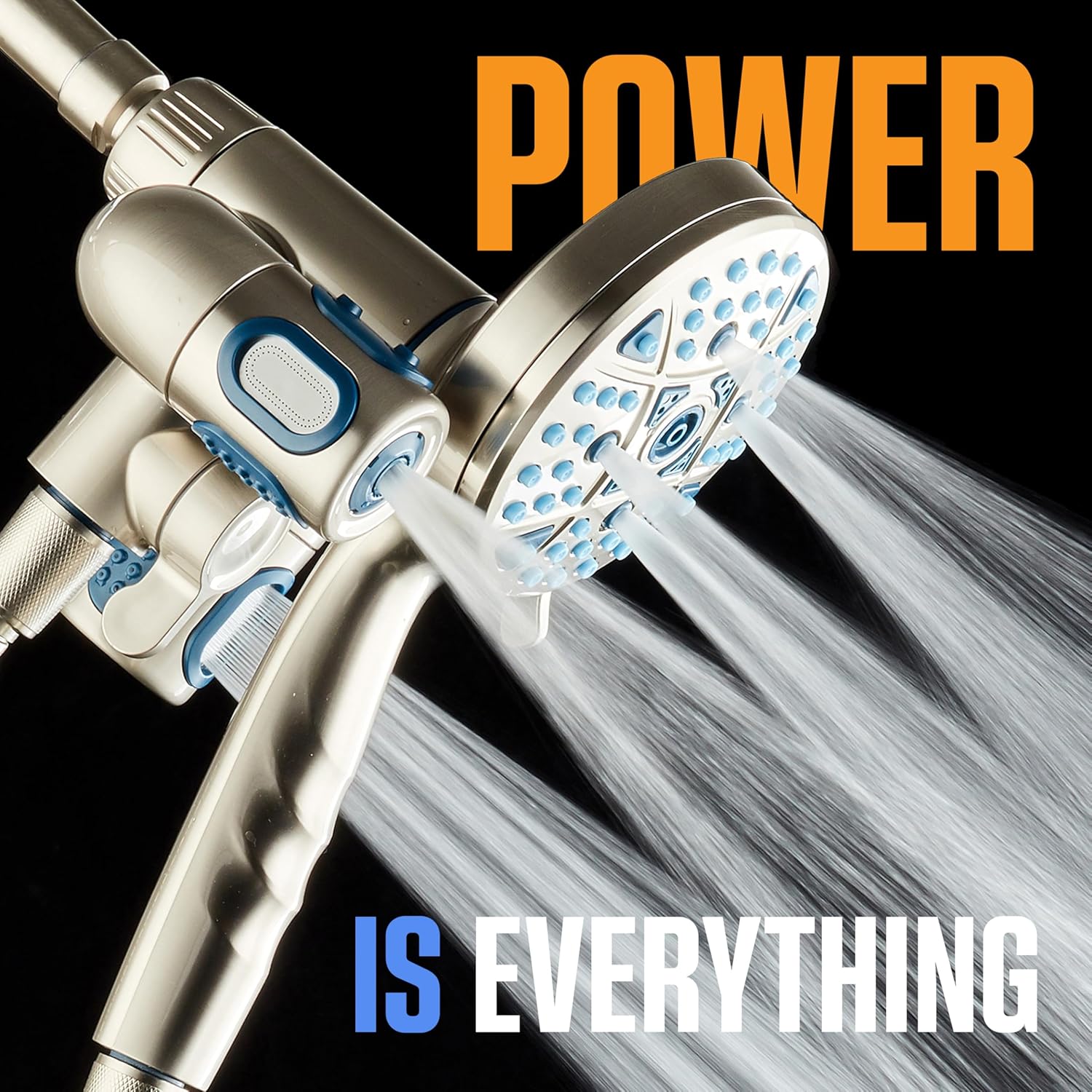 Polaris 208-setting 3-way Shower Combo with Adjustable Hydro Arms & Magnetic Docking