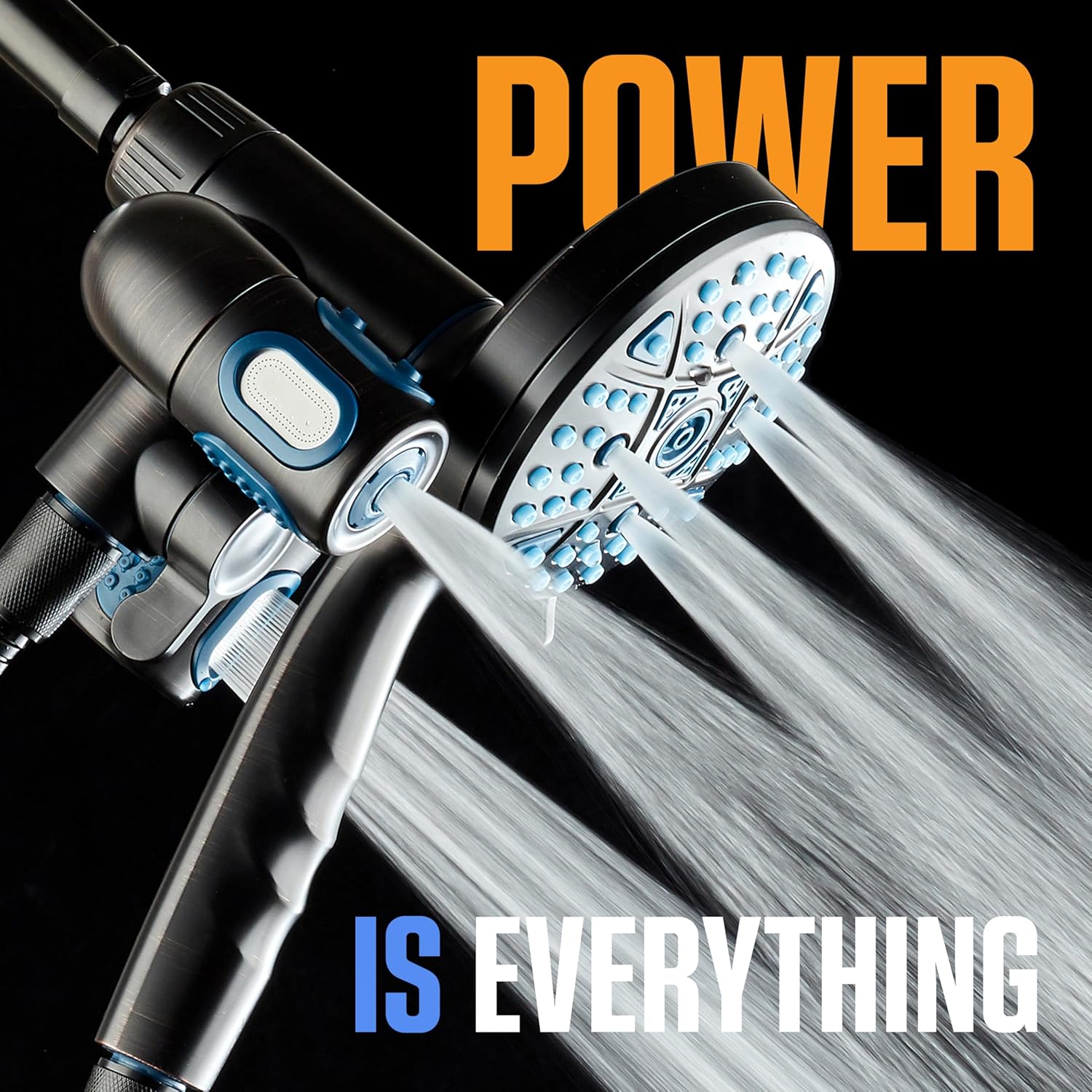 Polaris 208-setting 3-way Shower Combo with Adjustable Hydro Arms & Magnetic Docking