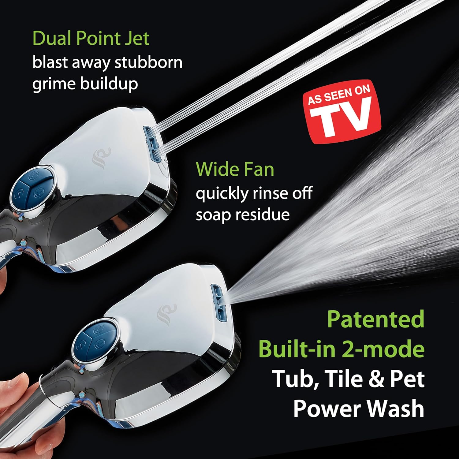 3.0 All-in-One 82-setting 4-way Twin Combo with Shower Filter & 2-mode Power Wash, Square