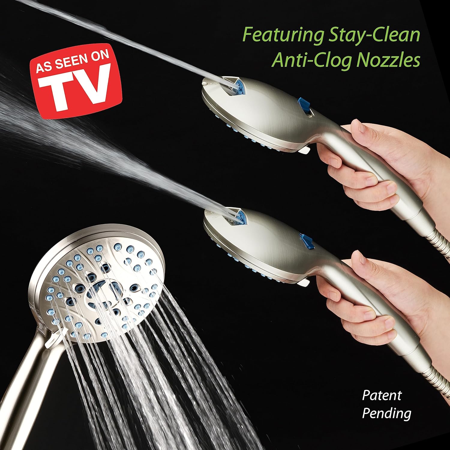 50-setting 3-way Twin Shower Combo with 2-mode Power Wash & Bonus Wall Bracket