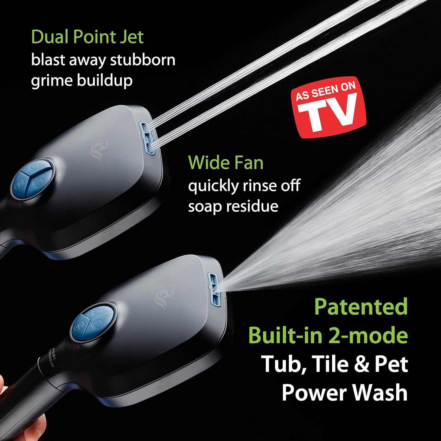 3.0 All-in-One 82-setting 4-way Twin Combo with Shower Filter & 2-mode Power Wash, Square