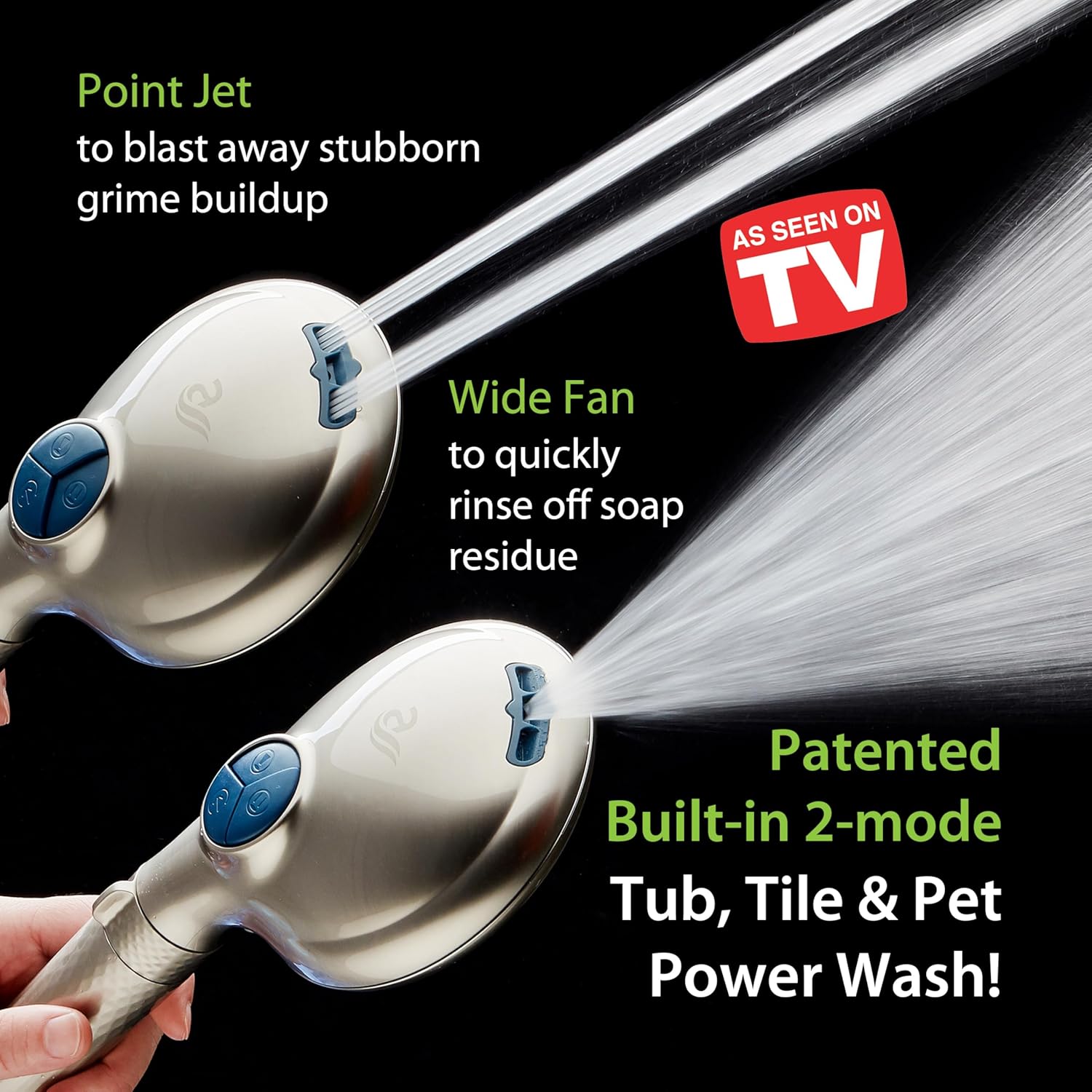4X Series All-in-One 10-setting Hand Shower with Shower Filter, 2-mode Power Wash & Water Pressure Control