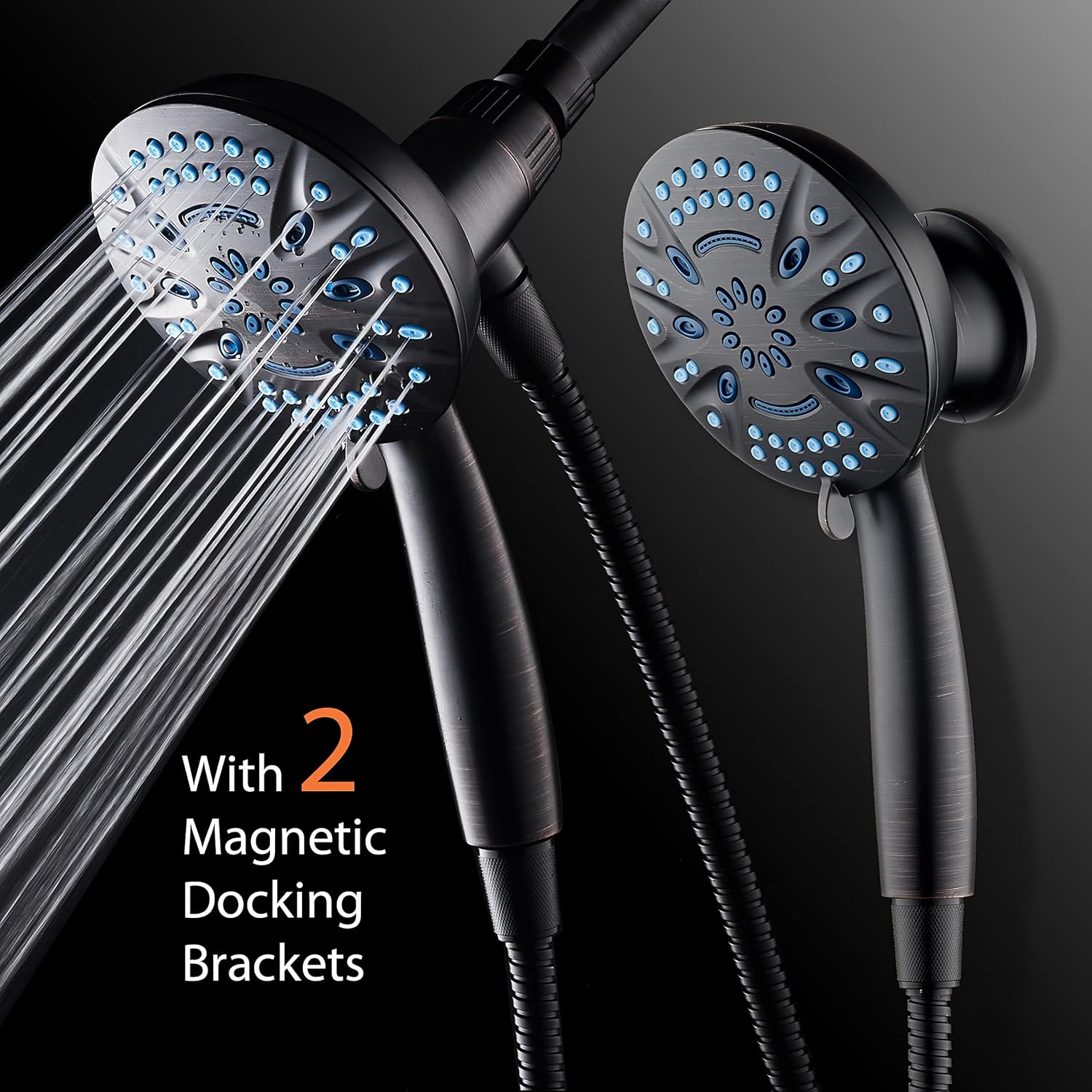 Magneton®  8-setting 5" Face Hand Shower with 2-way High/Low Magnetic Docking