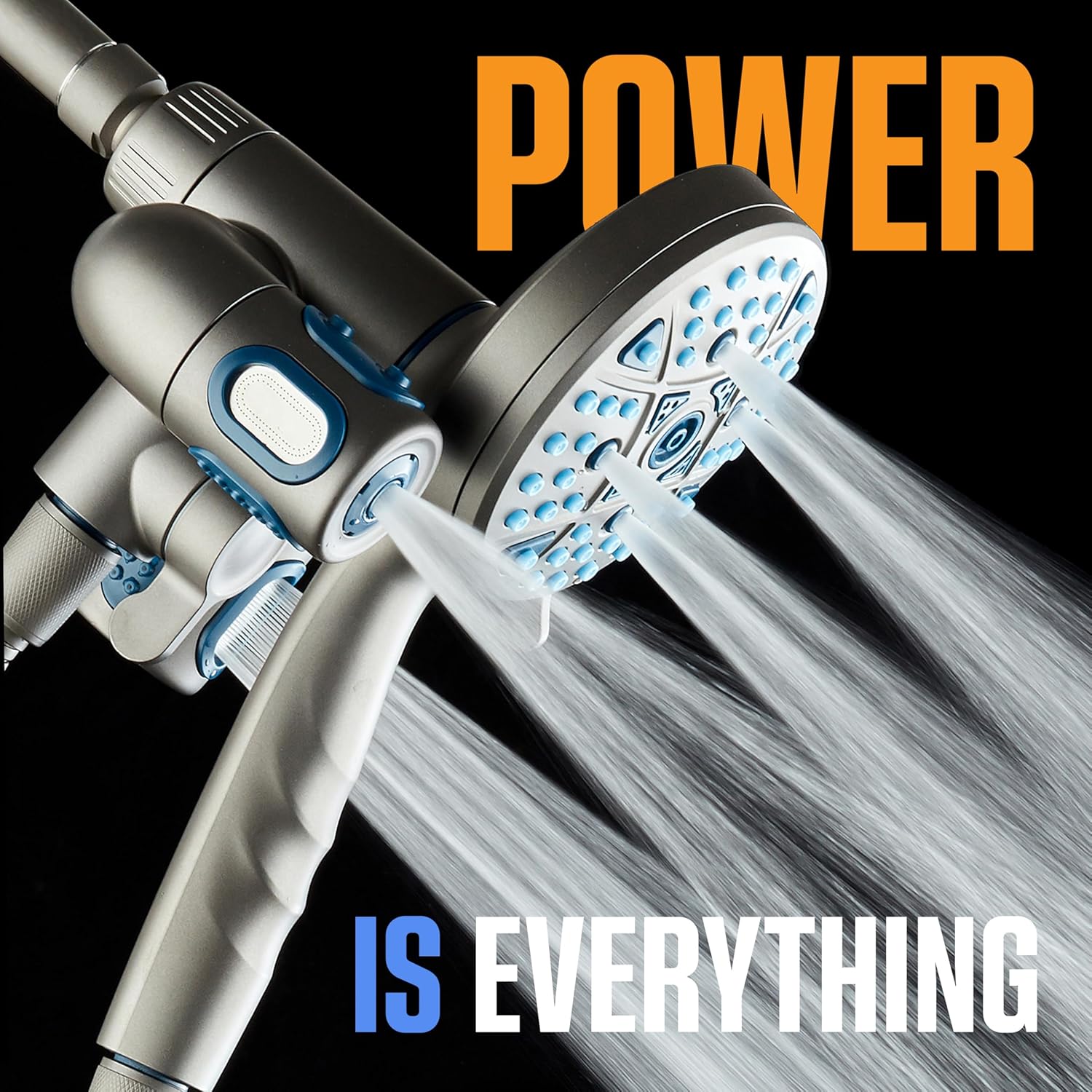 Polaris 208-setting 3-way Shower Combo with Adjustable Hydro Arms & Magnetic Docking