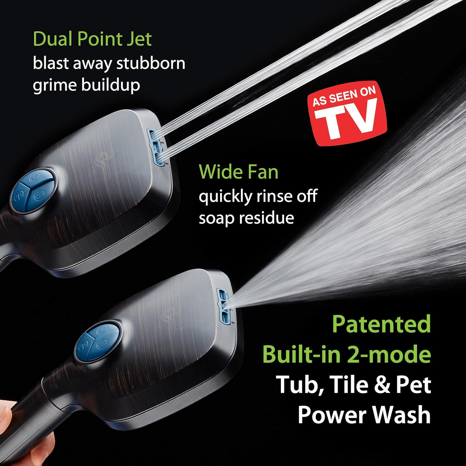 3.0 All-in-One 82-setting 4-way Twin Combo with Shower Filter & 2-mode Power Wash, Square