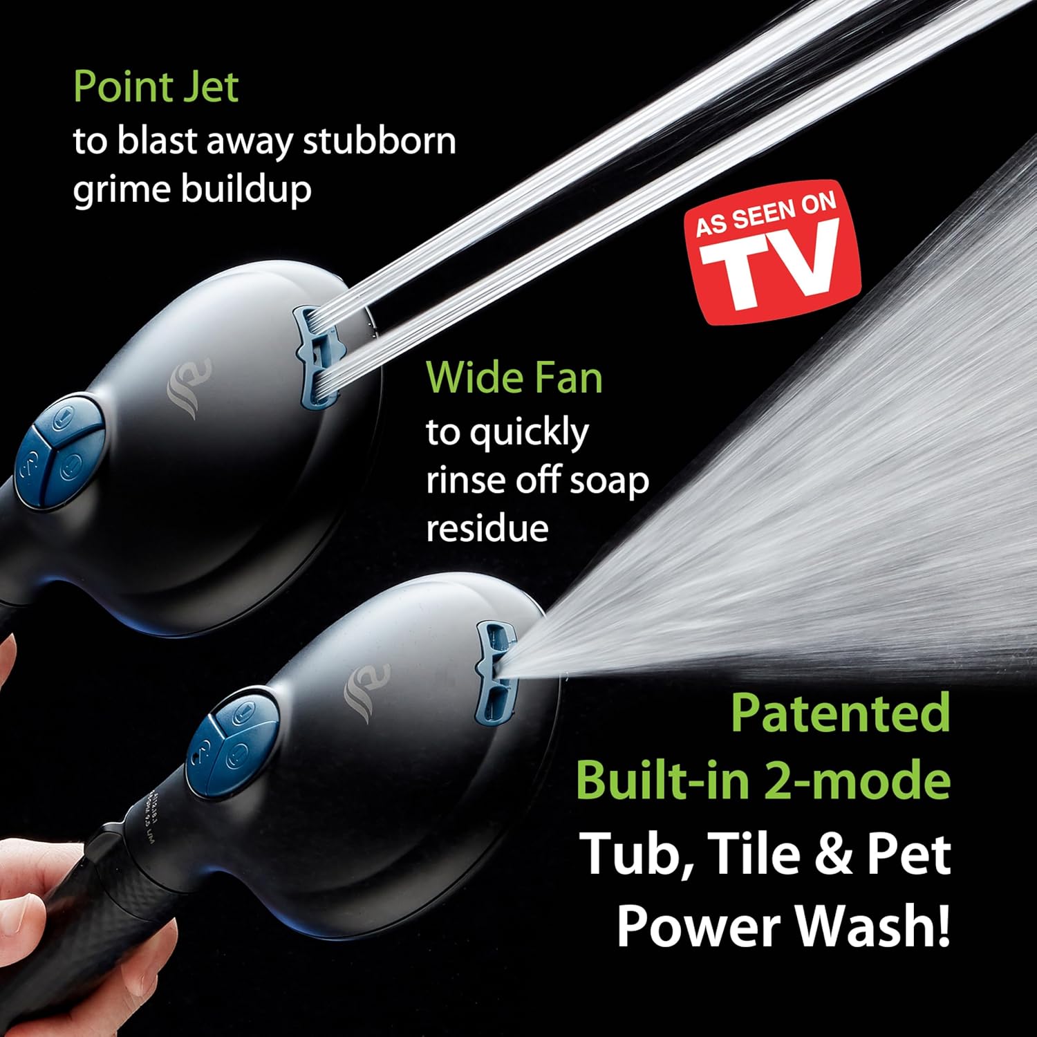 4X Series All-in-One 10-setting Hand Shower with Shower Filter, 2-mode Power Wash & Water Pressure Control