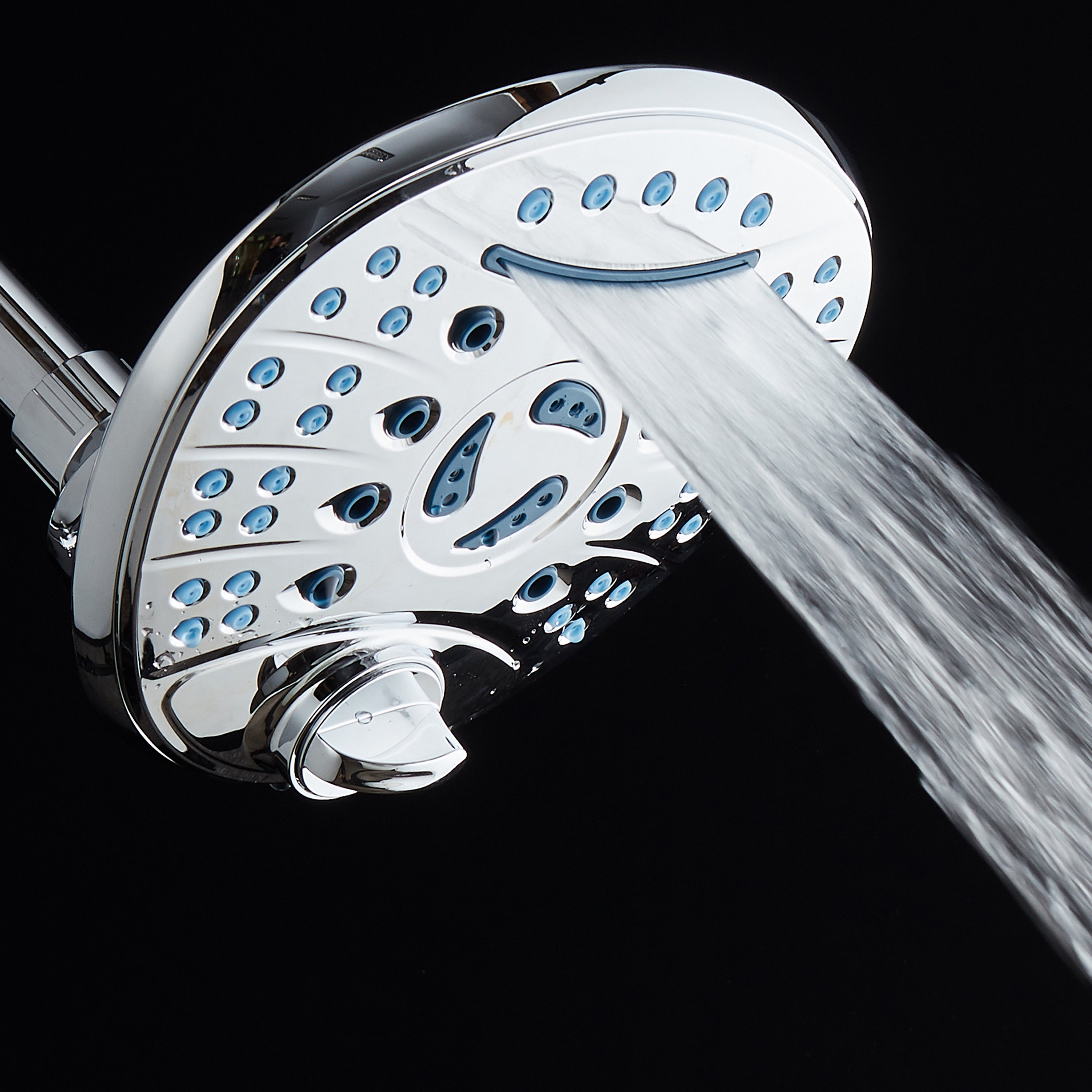 Ultra-Luxury 8-setting 7" Rainfall Shower Head with Antimicrobial Anti-clog Nozzles