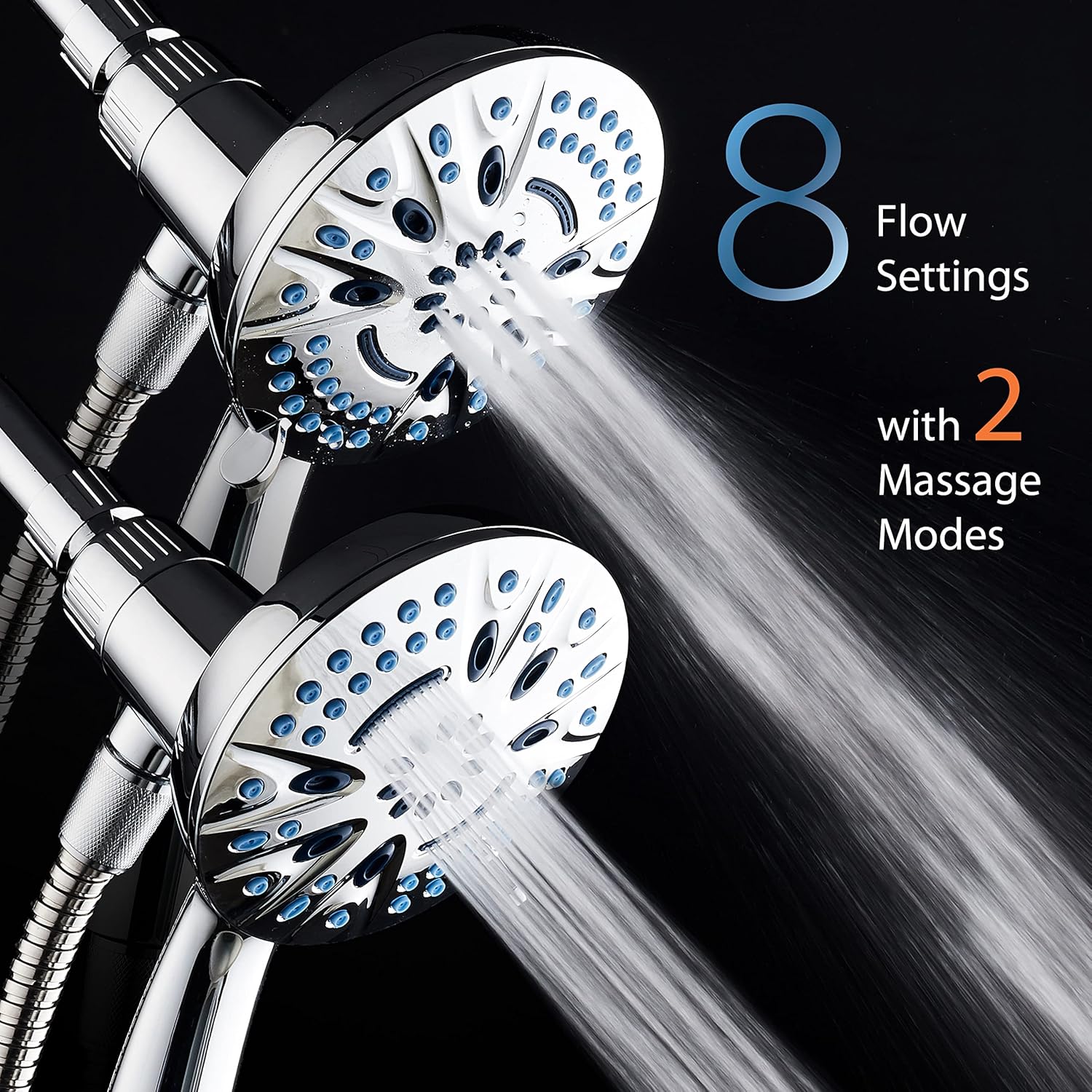 Magneton®  8-setting 5" Face Hand Shower with 2-way High/Low Magnetic Docking
