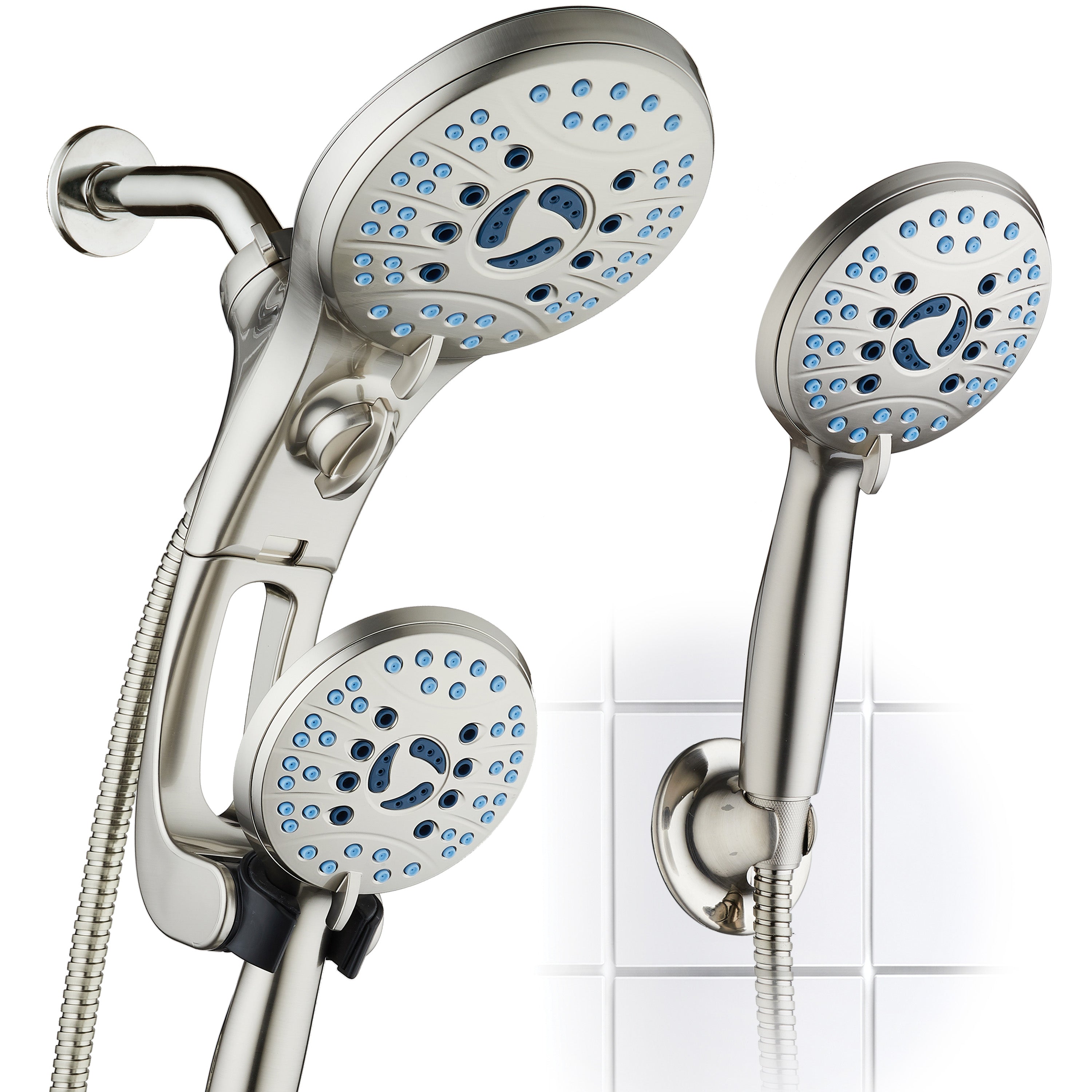 50-setting 3-way 2-in-1 Shower System with Adjustable Arm & Patented 2-mode Power Wash